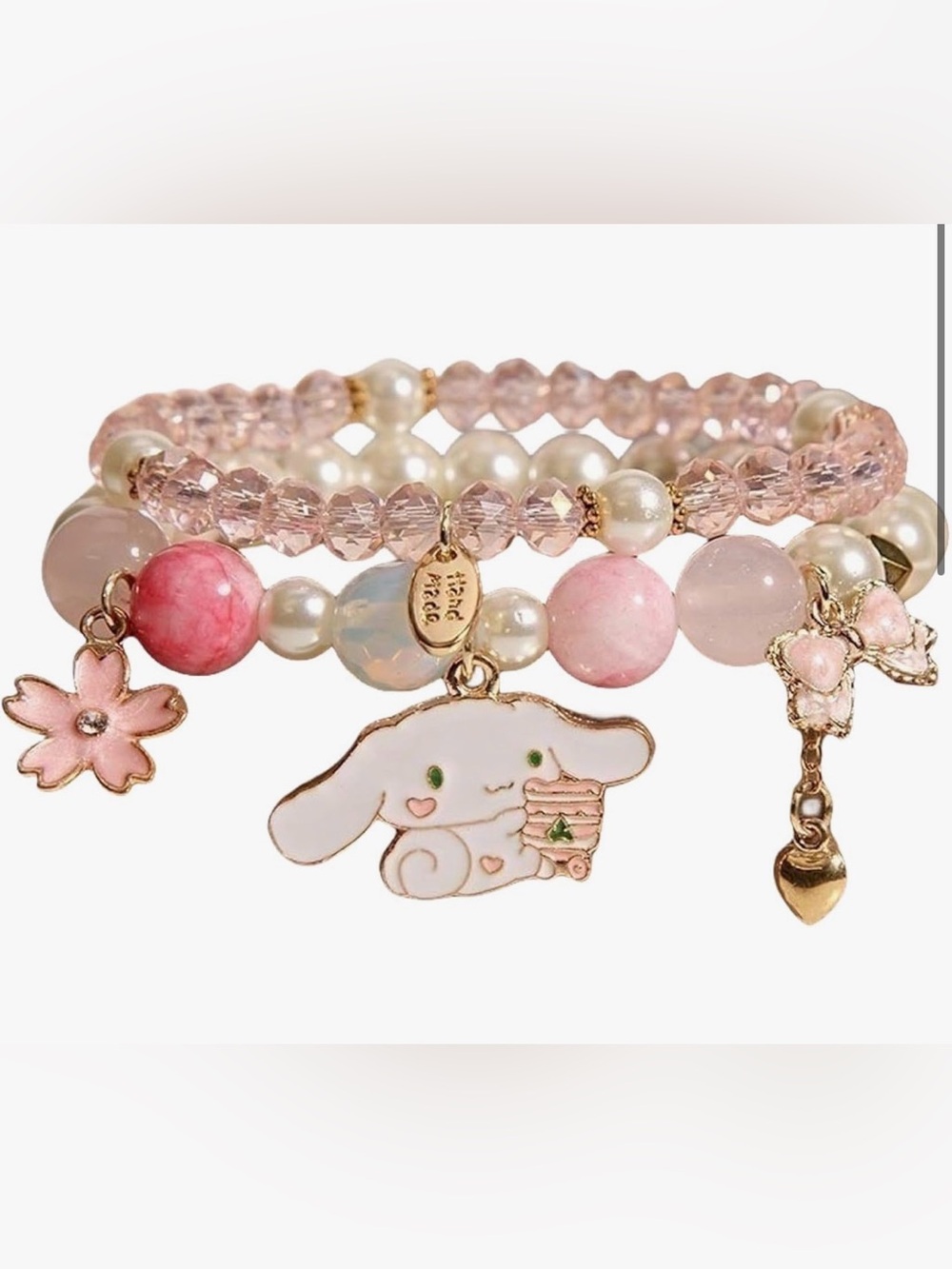 Pink Charm Stretch Bracelet